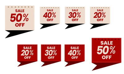 Sale offer modern style stickers, labels for Discount, sale vector ,Special offer discount label with different sale percentage. 20 30 40 50 off with transparent background ,sale offer, Special Offer