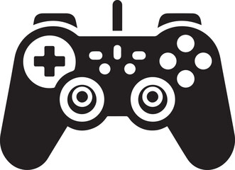 Black Joystick Icon Vector Vector Design Game Video Icon Style
