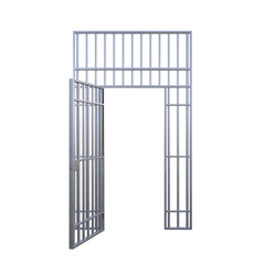 Jail Door, 3d illustration isolated on white background
