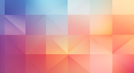 Fototapeta premium Colorful geometric abstract background with pastel gradients, featuring cubes and boxy shapes in a futuristic style.