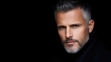 Fototapeta premium Close-up portrait of mature man with thoughtful expression