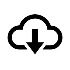 Obraz premium Cloud Download Icon Vector Illustration
