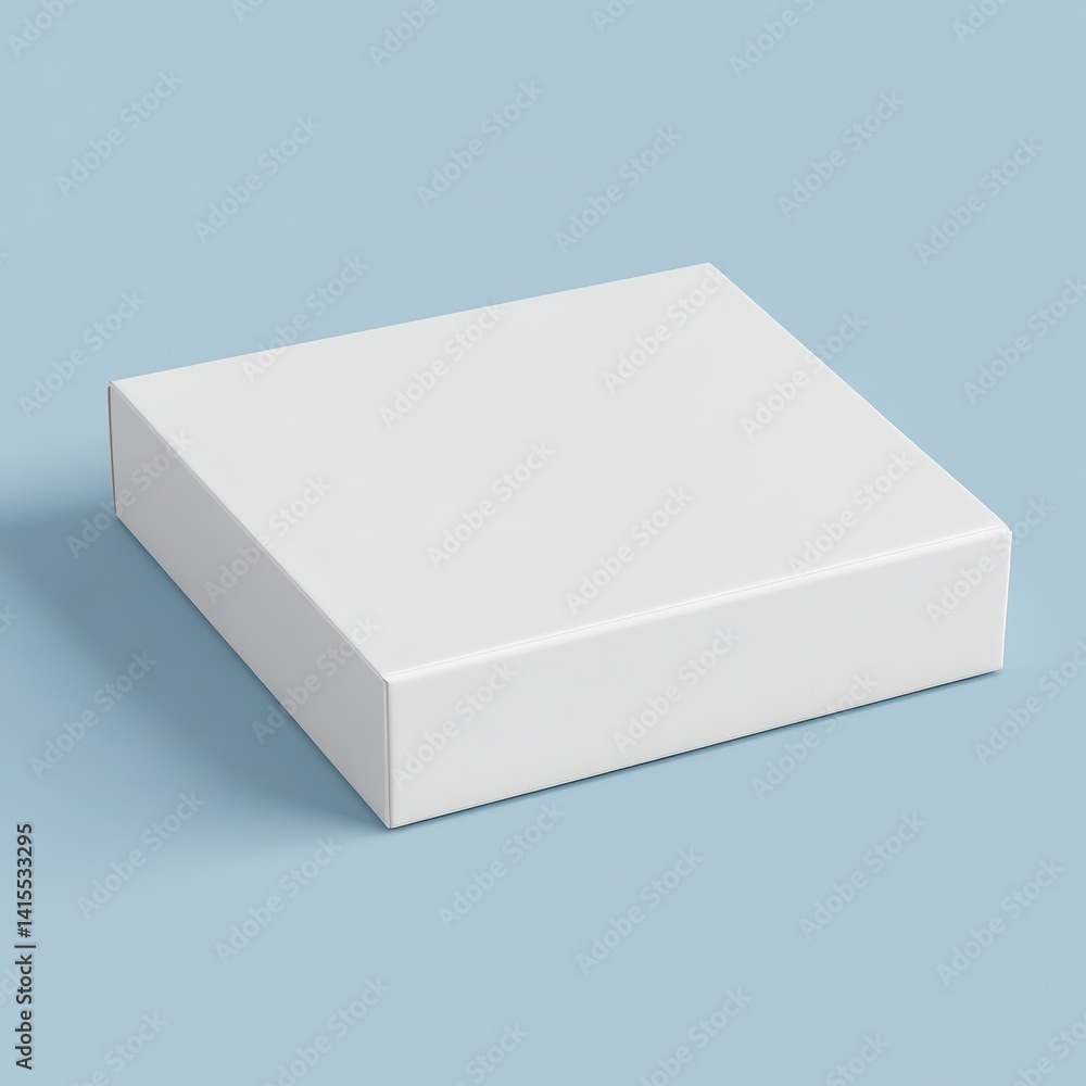 Poster empty white cardboard package box mockup: 3d rendered and isolated on light background, perfectly re