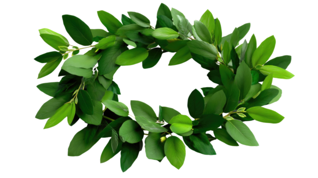 Laurel Wreath: An elegant laurel wreath, a timeless symbol of victory and honor, composed of verdant green leaves, perfectly captures the essence of achievement.