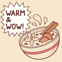 Oatmeal Bowl with Apple Slices – “WARM & WOW!”.