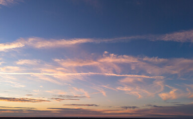 twilight sky with golden clouds