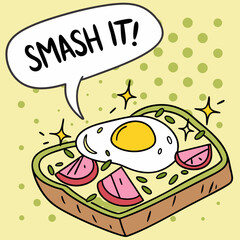 Pop Art Avocado Toast with Sparkling Egg