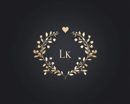 Elegantly Crafted LK Monogram Logo for Feminine Beauty, Fashion, and Floral Designs