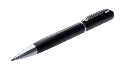 Sleek Pen in Focus: A sophisticated and elegant black pen, artfully presented, poised to bring forth words.