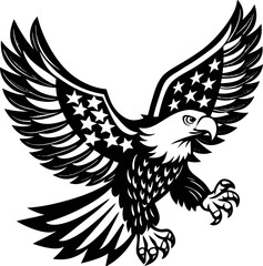  American Eagle with USA Flag Wings Vector – Patriotic Symbol Design

