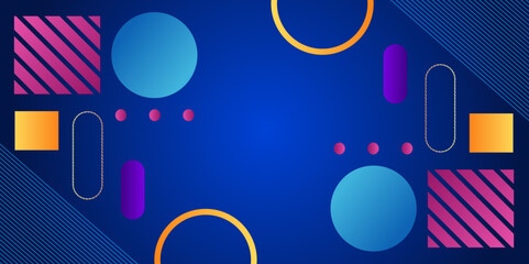 Obraz premium Abstract geometric background or gradient circles dark blue color and purple color for background Business Graphic background. 