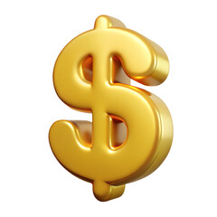 Obraz premium Golden dollar sign 3d render icon