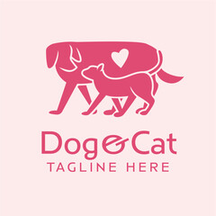 Logo dog and cat, pets logo, pet logo