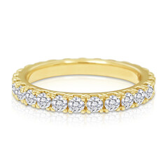 Elegant diamond engagement ring gold band pave diamonds large center stone