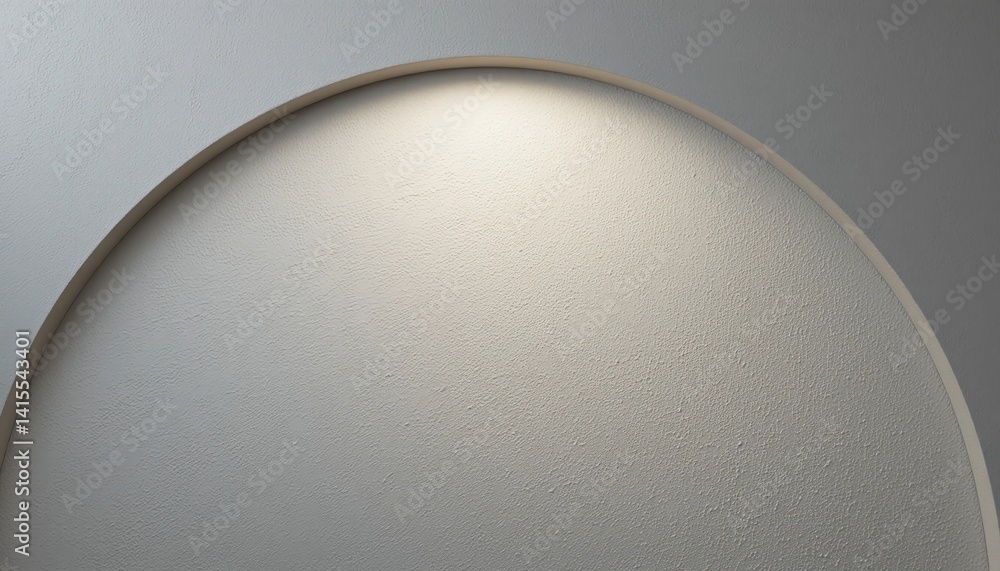 Poster illuminated circular wall display modern interior design minimalist environment close-up view concep