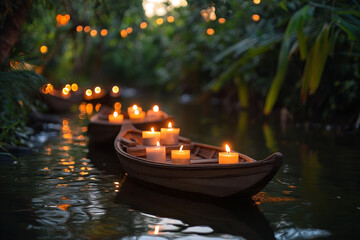 candles in the water