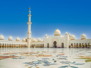 Abu Dabi. Sheikh Zayed mosque on in Abu Dabi, UAE.