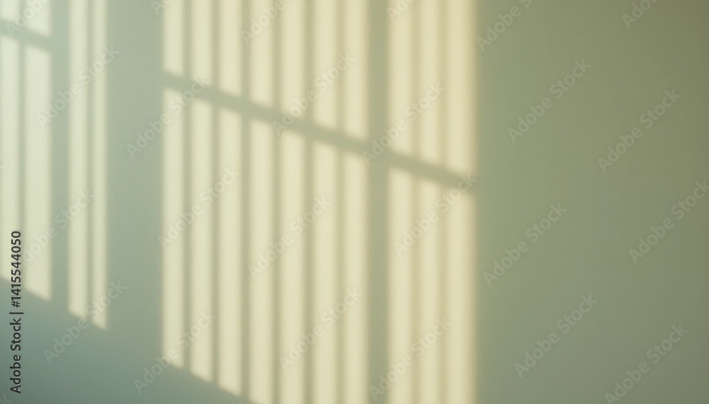 Poster sunlight casting shadows through window bars interior space photography minimalistic environment sof