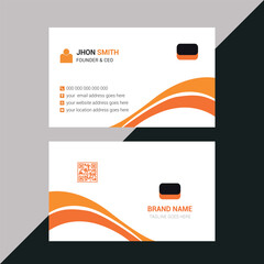 Tech Startup Business Card with QR Code