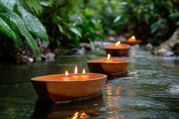 candles in the water