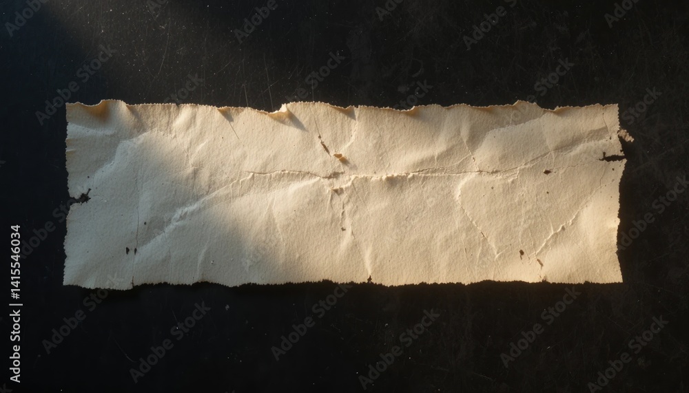 Poster torn paper art piece studio setting photography textured background top-down view creative concept f