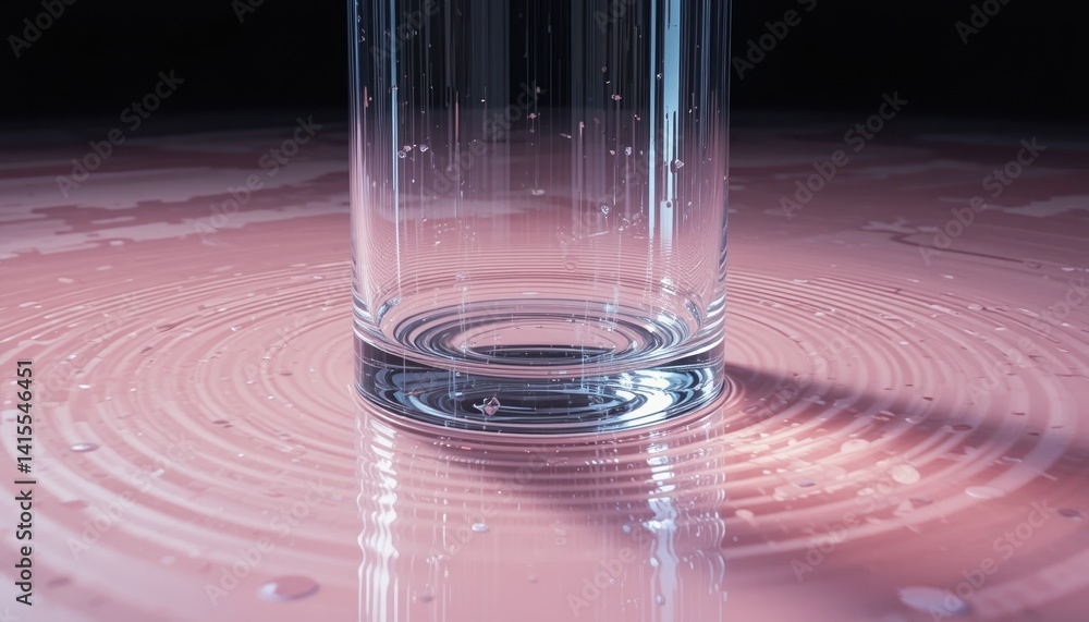 Poster water droplet interaction with glass studio setting high-definition photography calm environment clo