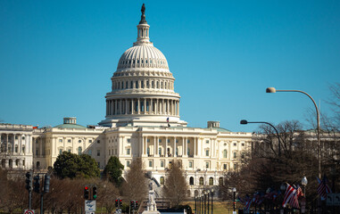 Congress and Capitol. Independence Day in USA. Capitol is freedom and justice in America. The dome...