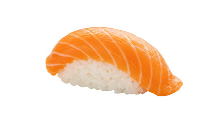 Delicious salmon nigiri sushi japanese food isolated on transparent background