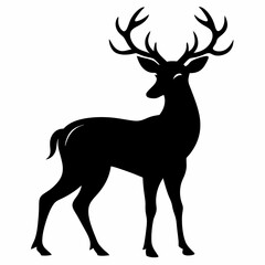 Elegant Black Deer Silhouette Artwork