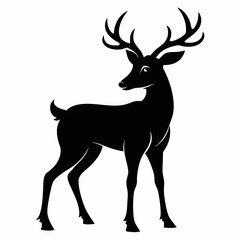 Elegant Black Deer Silhouette Artwork