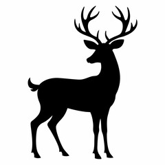 Elegant Black Deer Silhouette Artwork
