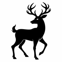 Elegant Black Deer Silhouette Artwork