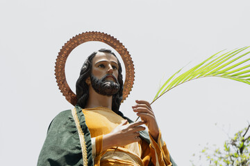 Medellín, Antioquia, Colombia. March 24, 2024. Palm Sunday, Holy Week procession, traditional...