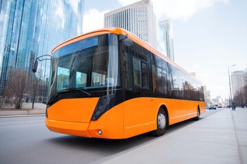 Fototapeta premium modern public transportation bus on city street