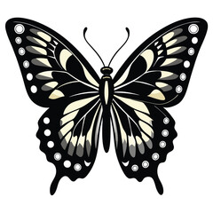 Elegant Butterfly, Black Butterfly, White Butterfly, Butterfly Silhouette, Black and White Design, Elegant Silhouette,
