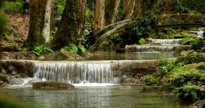 A beautiful river runs through the forest of the Sierra Gorda in Pinal de Amoles, Quer&eacute;taro, Mexico.