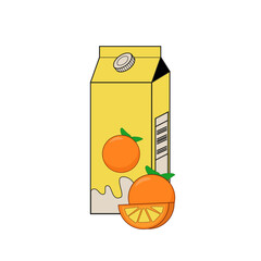 Orange juice carton. Flat icon isolated on white background. Vector illustration
