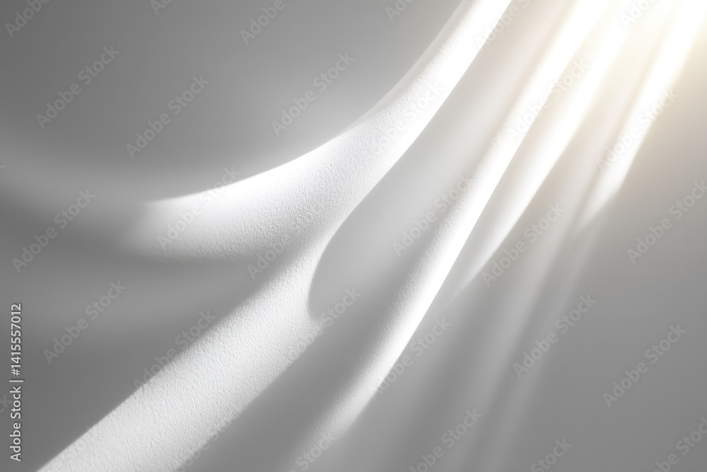 Poster capture dynamic dance of light as it fluidly weaves through minimalistic scene highlighting subtle c