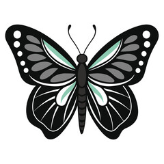 Elegant Butterfly, Black Butterfly, White Butterfly, Butterfly Silhouette, Black and White Design, Elegant Silhouette,