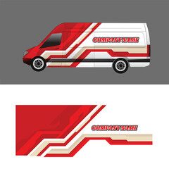 cargo van delivery car body wrap sticker design. car branding sticker © rina
