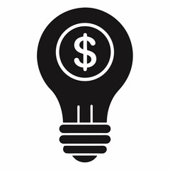 Light Bulb with Dollar Icon for Money Idea and Innovation