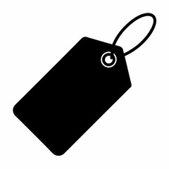 Price Tag Icon Silhouette for Labeling and Retail Shopping