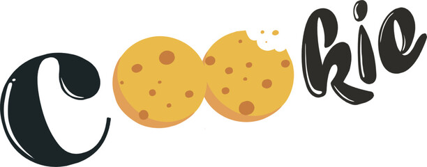 Editable isolated cookie vector typography design