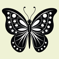 Elegant Butterfly, Black Butterfly, White Butterfly, Butterfly Silhouette, Black and White Design, Elegant Silhouette,