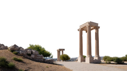 Fototapeta premium Ancient Architectural Elegance: Capturing the enduring legacy of the ancient world, this image showcases classical columns.