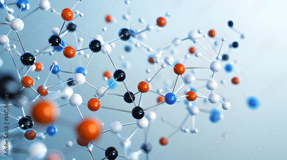 Aufkleber abstract molecular structure display