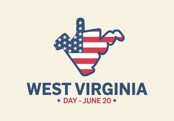 West Virginia Day Celebration With American Flag Map On June Twentieth