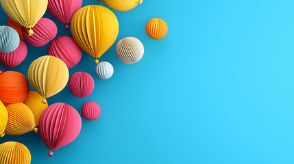 Colorful 3D Rendered Balloons With Geometric Texture
