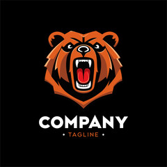 Bold Geometric Bear Head Logo