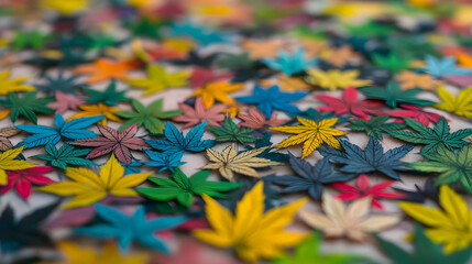 Fototapeta premium Colorful Patterned Autumn Leaves